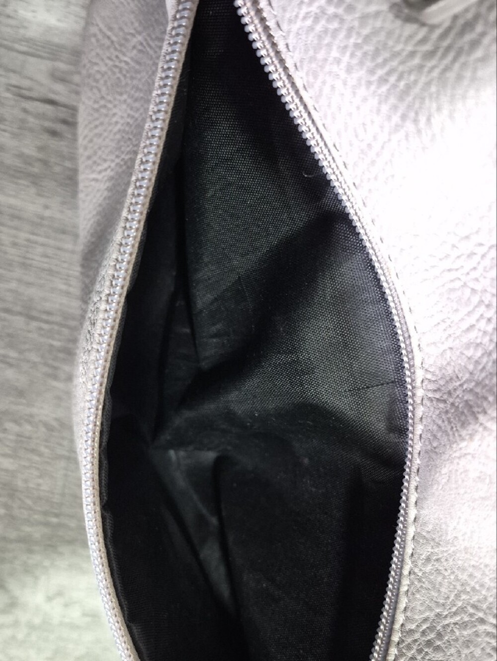 Neutral Gray Shoulder Bag with Front Zip by MultiSac - Picture 6 of 15